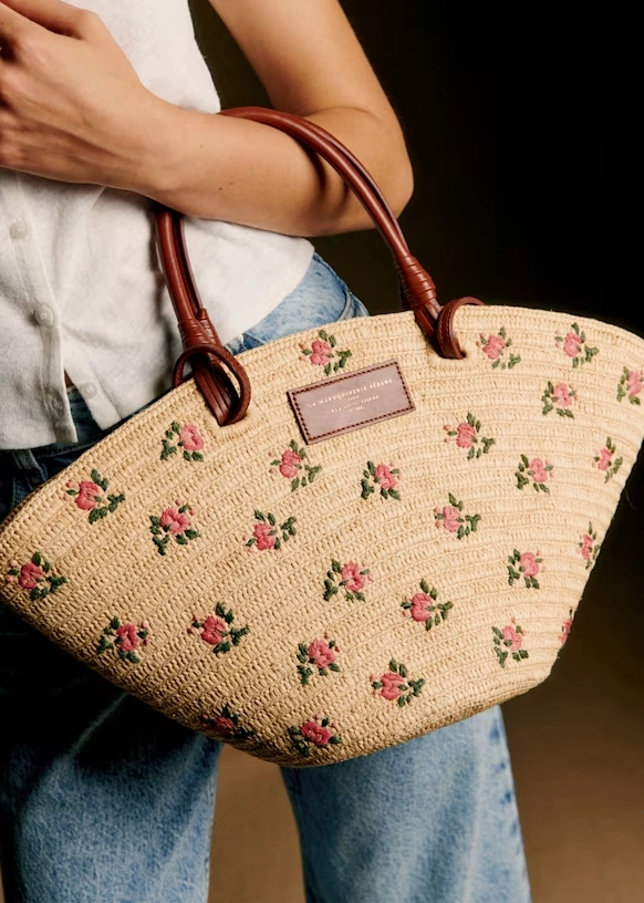 Justine Basket Bag - Embroidered Flowers 15 Justine Basket Bag - Embroidered Flowers