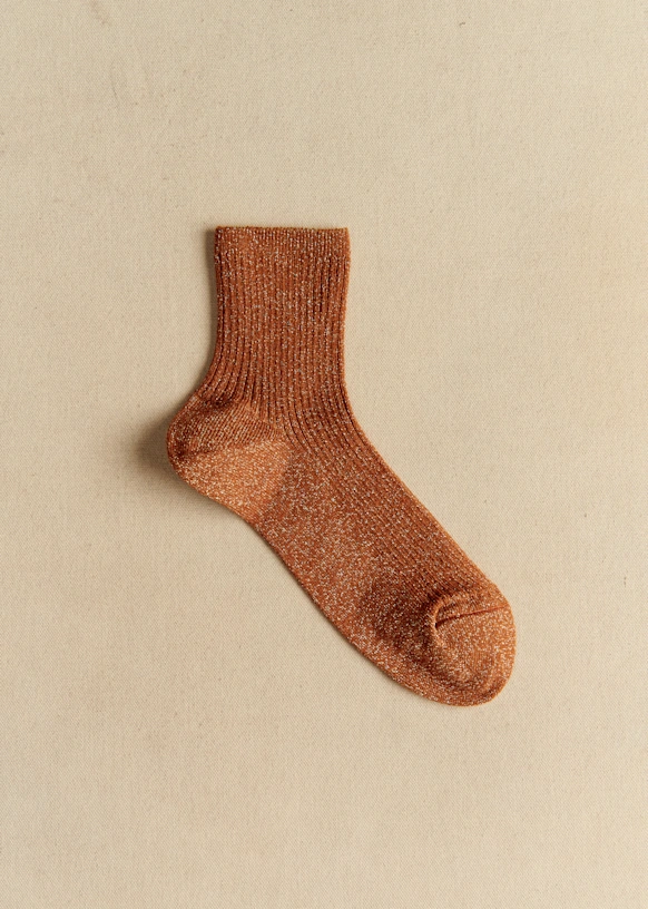 Lurex Socks - Kaki Green