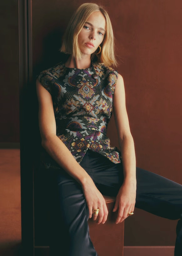 Chaqueta Sebastine - Jacquard Real Negro