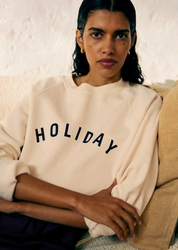 Holiday Sweat-Shirt - Sézane x Holiday - Chalk / Navy