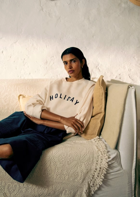 Holiday Sweat-Shirt - Sézane x Holiday - Chalk / Navy