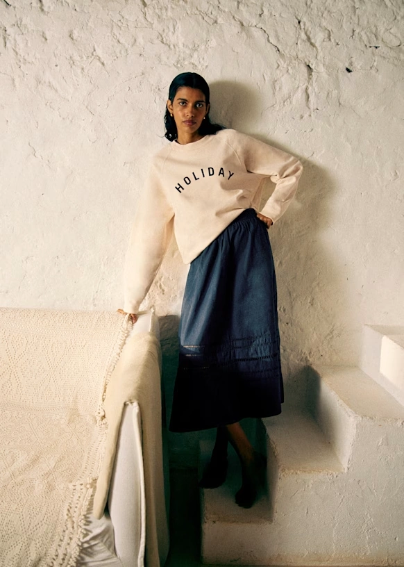 Holiday Sweat-Shirt - Sézane x Holiday - Chalk / Navy 3 Holiday Sweat-Shirt - Sézane x Holiday - Chalk / Navy