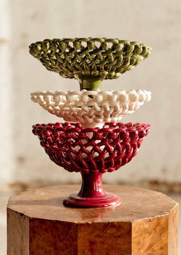 Tall pedestal dish - Maison Pichon Bowl - Burgundy 3 Tall pedestal dish - Maison Pichon Bowl - Burgundy