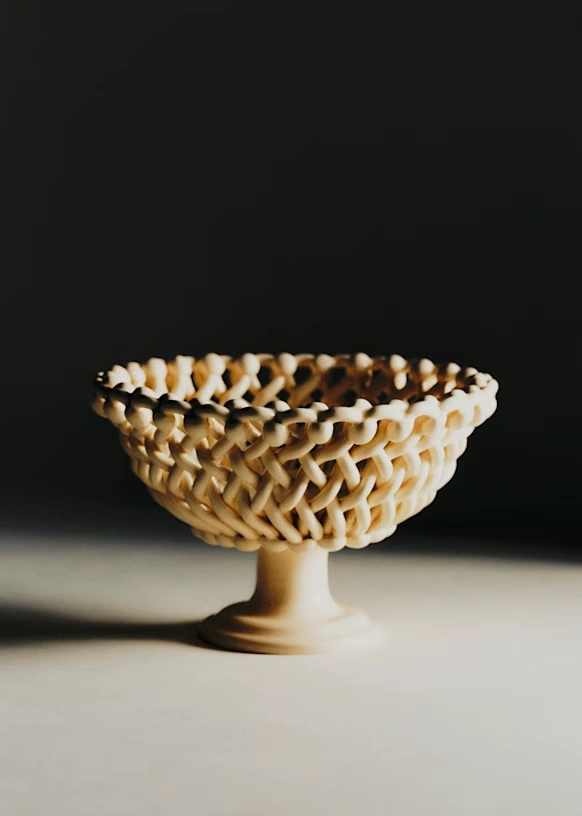 Tall pedestal dish - Maison Pichon Bowl - Burgundy 5 Tall pedestal dish - Maison Pichon Bowl - Burgundy
