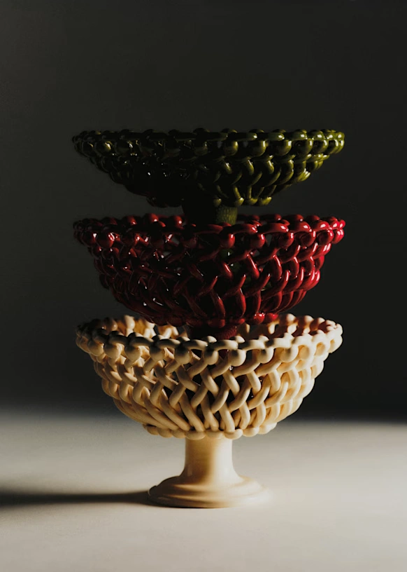 Tall pedestal dish - Maison Pichon Bowl - Burgundy 7 Tall pedestal dish - Maison Pichon Bowl - Burgundy