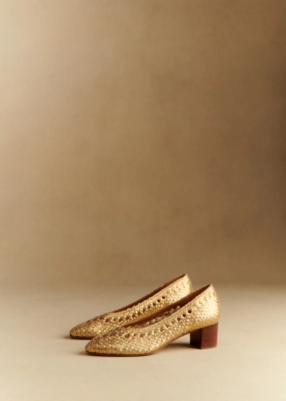 Anya High Heels - Smooth braided gold