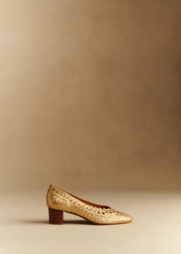 Anya High Heels - Smooth braided gold