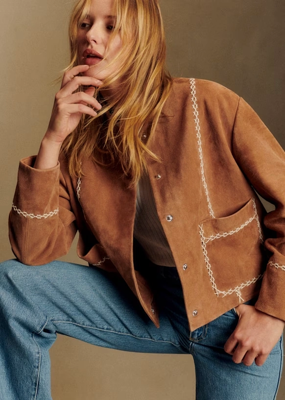 Chaqueta Giuseppe - Camel crucetas en crudo