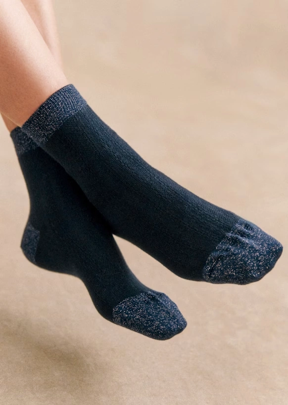 Bianca Socks - Ecru/ Gold