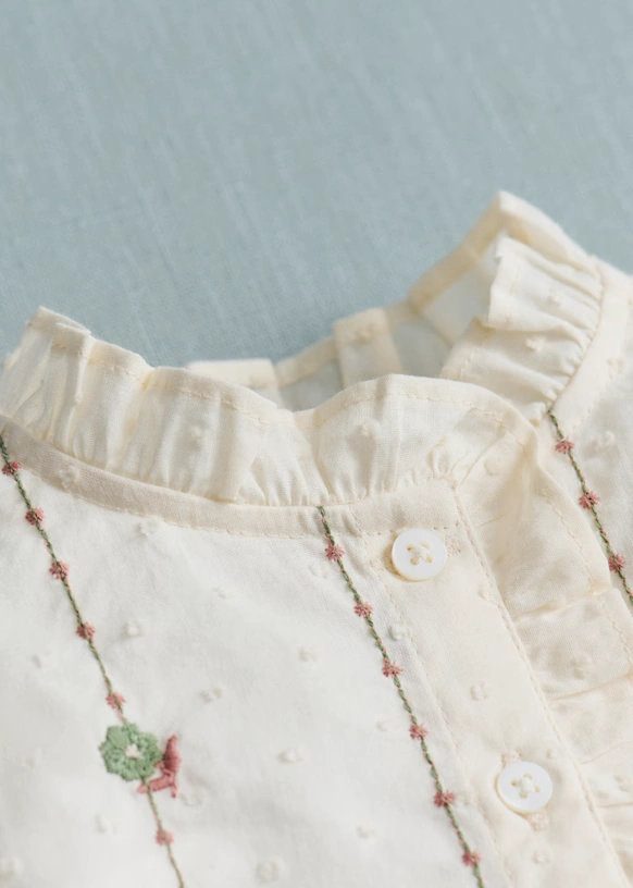 Camisa Chlo - Dobby blanco