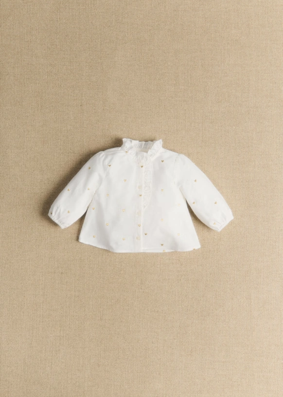 Camisa Chlo - Dobby blanco