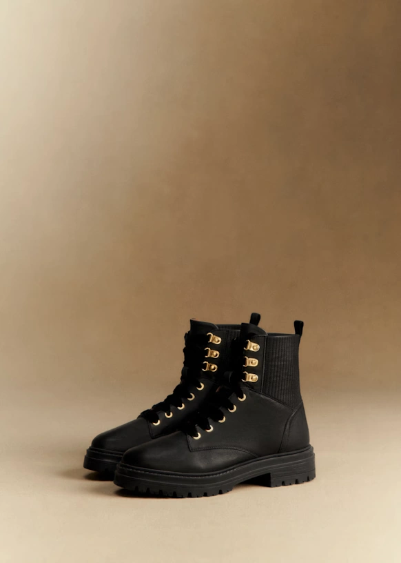 Botines Low Niels - Negro Liso