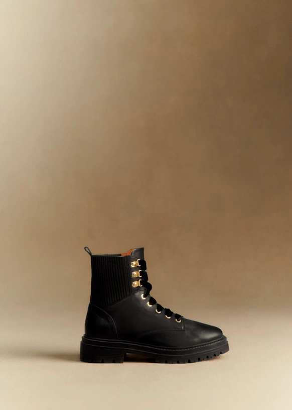 Botines Low Niels - Negro Liso