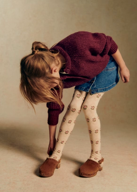 Julia Tights - Ecru Flowers