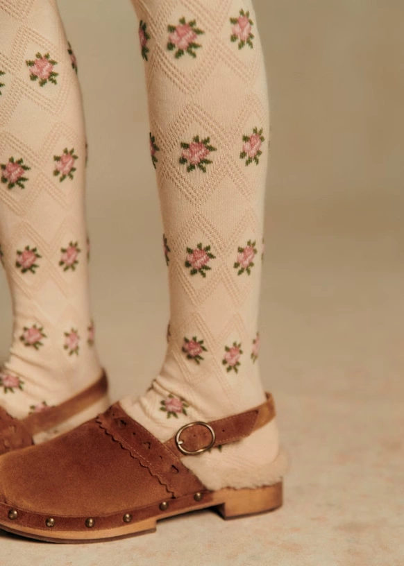 Julia Tights - Ecru Flowers