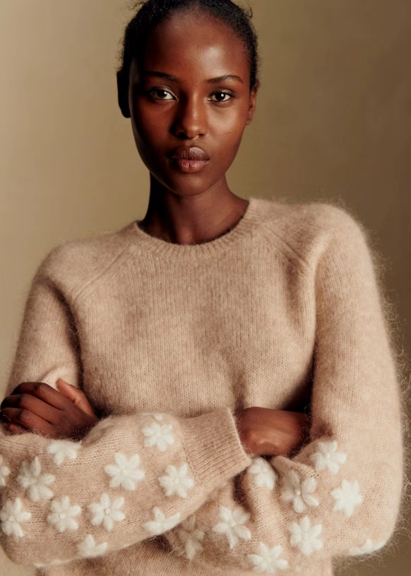Jersey Mélanie - Beige jaspeado/Crudo