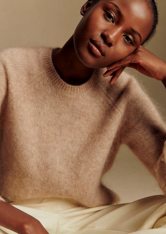 Jersey Mélanie - Beige jaspeado/Crudo