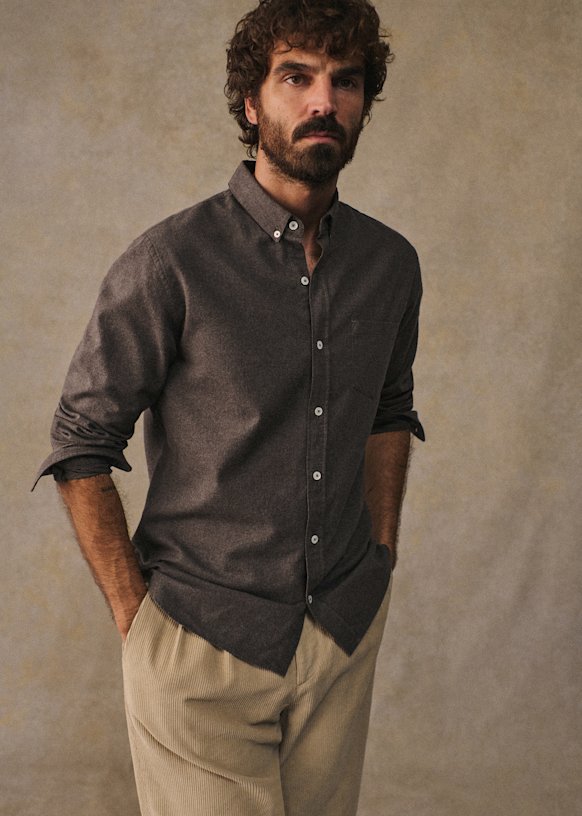 Camisa Charlie Franela - Azul Arcilla 11 Camisa Charlie Franela - Azul Arcilla