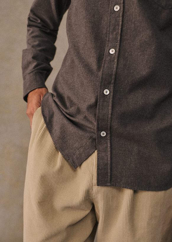 Camisa Charlie Franela - Azul Arcilla 13 Camisa Charlie Franela - Azul Arcilla