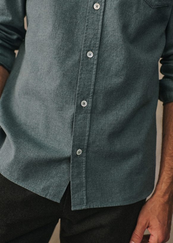 Camisa Charlie Franela - Azul Arcilla 2 Camisa Charlie Franela - Azul Arcilla