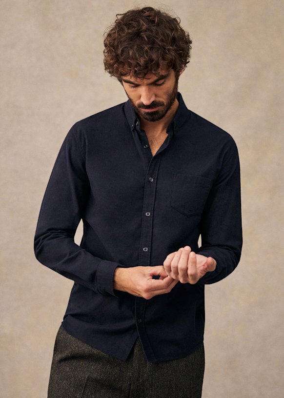 Camisa Charlie Franela - Azul Arcilla 22 Camisa Charlie Franela - Azul Arcilla