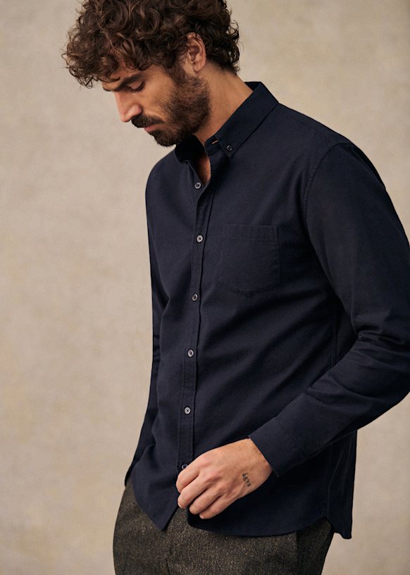 Camisa Charlie Franela - Azul Arcilla 25 Camisa Charlie Franela - Azul Arcilla