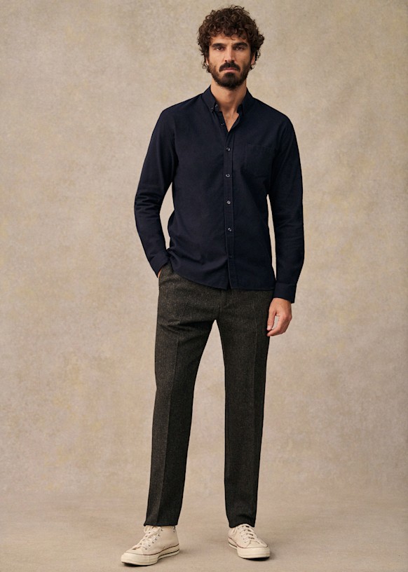 Camisa Charlie Franela - Azul Arcilla 27 Camisa Charlie Franela - Azul Arcilla