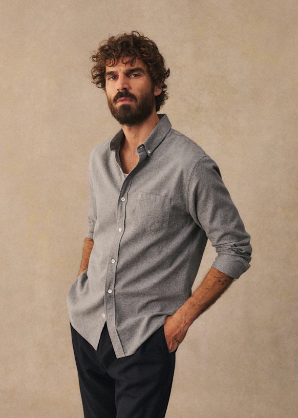 Camisa Charlie Franela - Azul Arcilla 28 Camisa Charlie Franela - Azul Arcilla