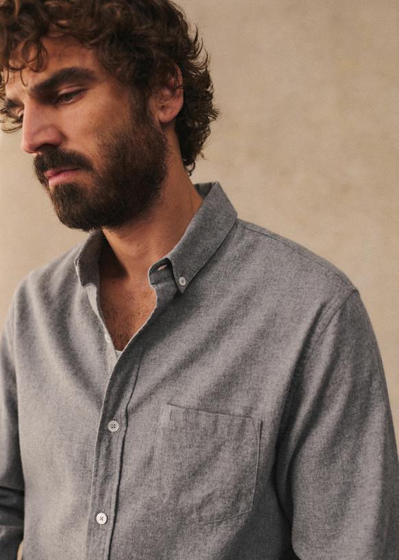Camisa Charlie Franela - Azul Arcilla 32 Camisa Charlie Franela - Azul Arcilla