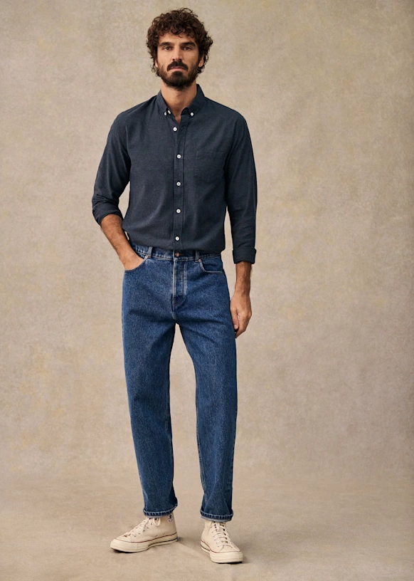 Camisa Charlie Franela - Azul Arcilla 35 Camisa Charlie Franela - Azul Arcilla