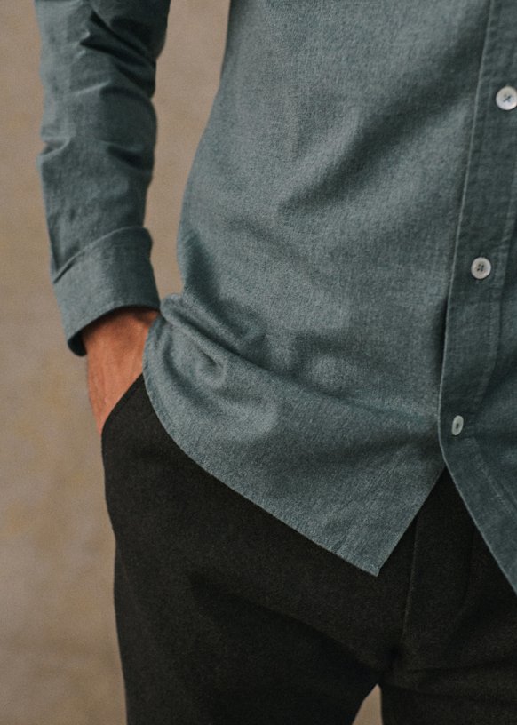 Camisa Charlie Franela - Azul Arcilla 4 Camisa Charlie Franela - Azul Arcilla
