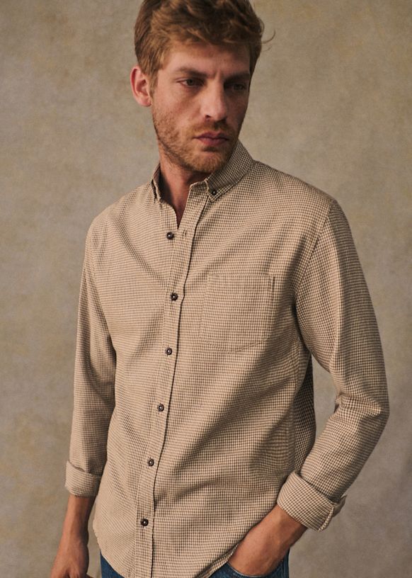 Camisa Charlie Franela - Azul Arcilla 41 Camisa Charlie Franela - Azul Arcilla