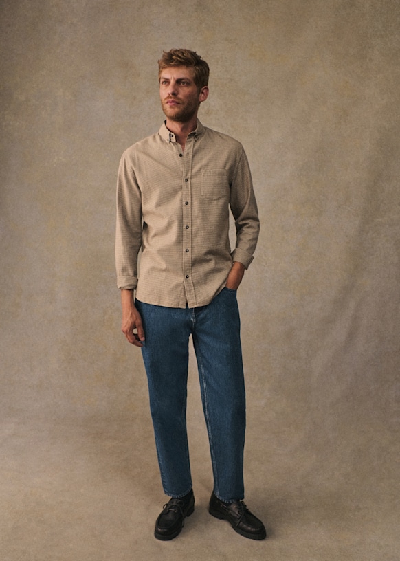 Camisa Charlie Franela - Azul Arcilla 42 Camisa Charlie Franela - Azul Arcilla
