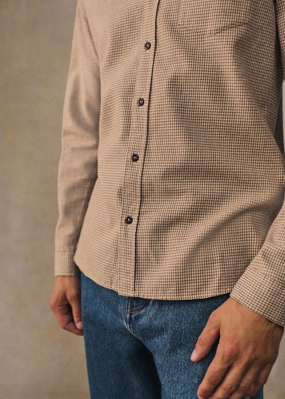 Camisa Charlie Franela - Azul Arcilla 44 Camisa Charlie Franela - Azul Arcilla