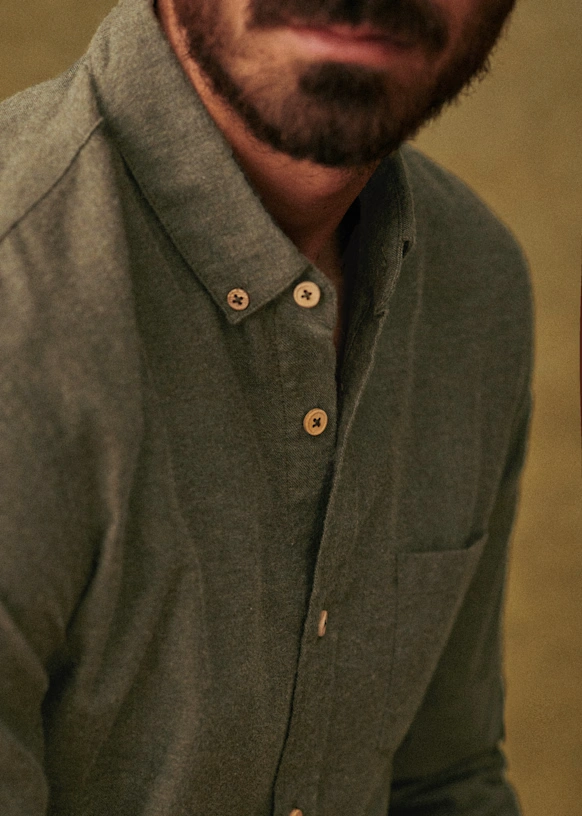 Camisa Charlie Franela - Azul Arcilla 49 Camisa Charlie Franela - Azul Arcilla
