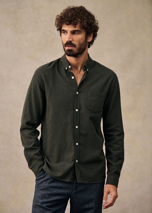 Camisa Charlie Franela - Azul Arcilla 52 Camisa Charlie Franela - Azul Arcilla