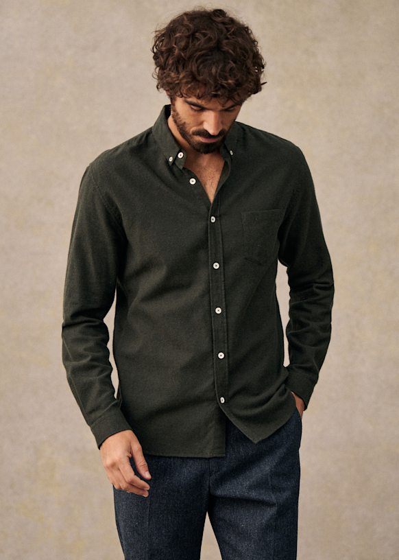 Camisa Charlie Franela - Azul Arcilla 56 Camisa Charlie Franela - Azul Arcilla