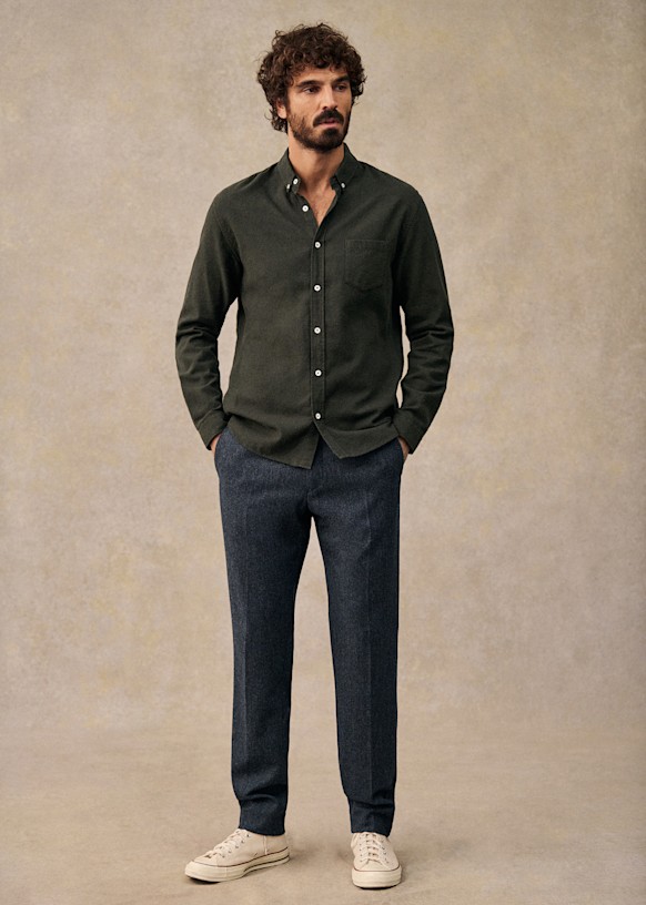 Camisa Charlie Franela - Azul Arcilla 57 Camisa Charlie Franela - Azul Arcilla