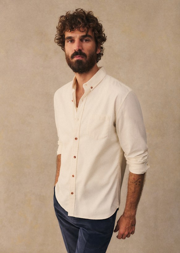 Camisa Charlie Franela - Azul Arcilla 58 Camisa Charlie Franela - Azul Arcilla