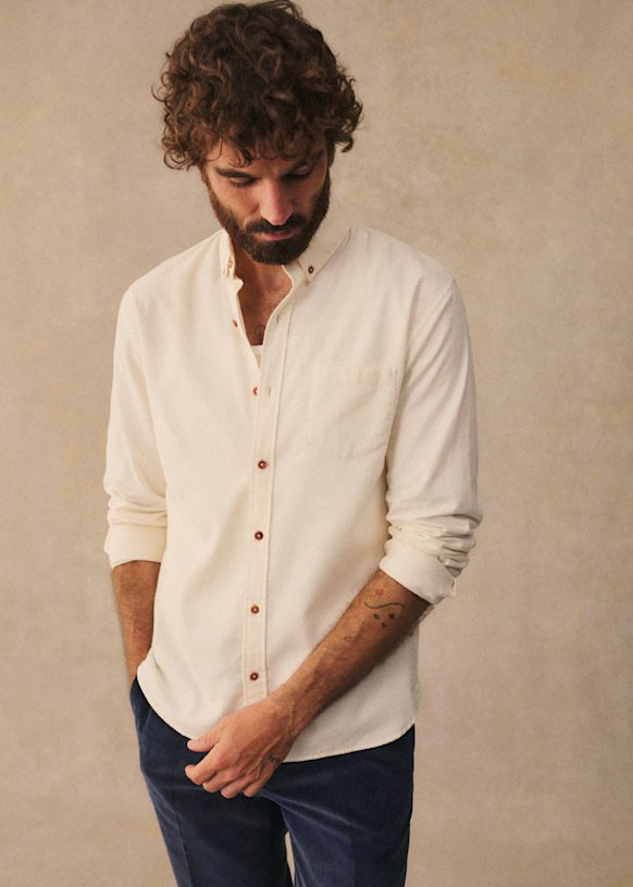 Camisa Charlie Franela - Azul Arcilla 63 Camisa Charlie Franela - Azul Arcilla