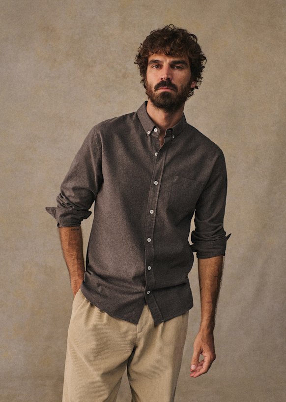 Camisa Charlie Franela - Azul Arcilla 7 Camisa Charlie Franela - Azul Arcilla
