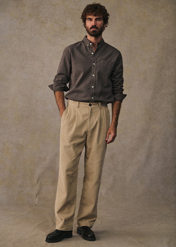 Camisa Charlie Franela - Azul Arcilla 8 Camisa Charlie Franela - Azul Arcilla