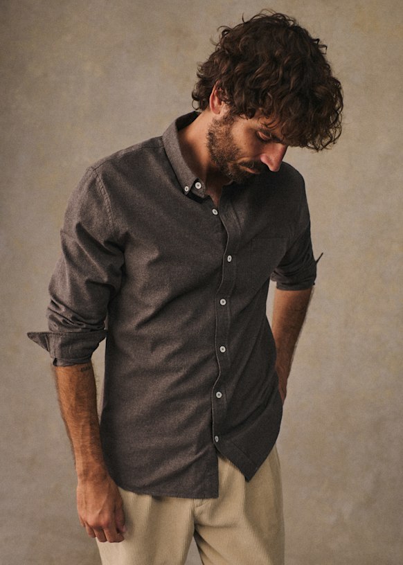 Camisa Charlie Franela - Azul Arcilla 9 Camisa Charlie Franela - Azul Arcilla