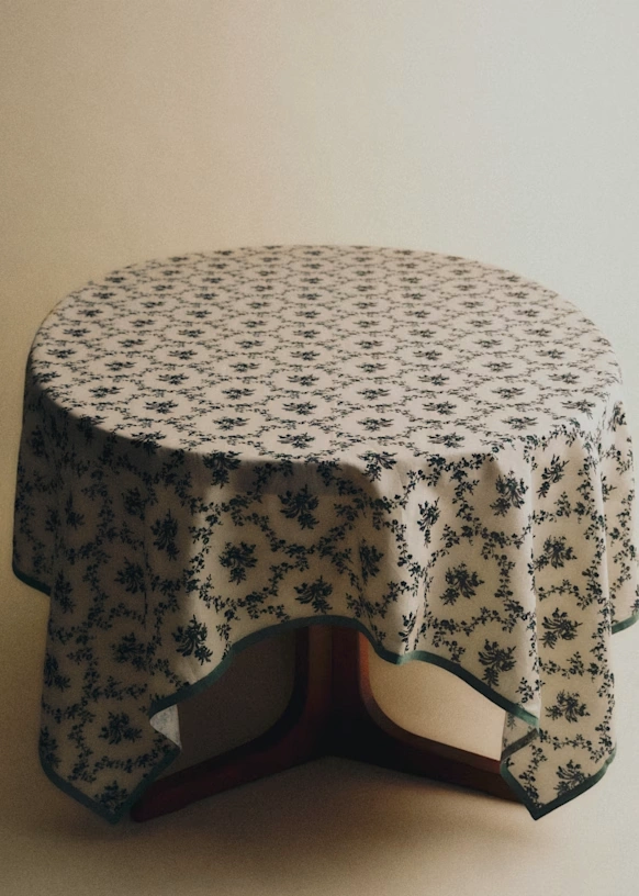 Printed Tablecloth - Blue Crosses