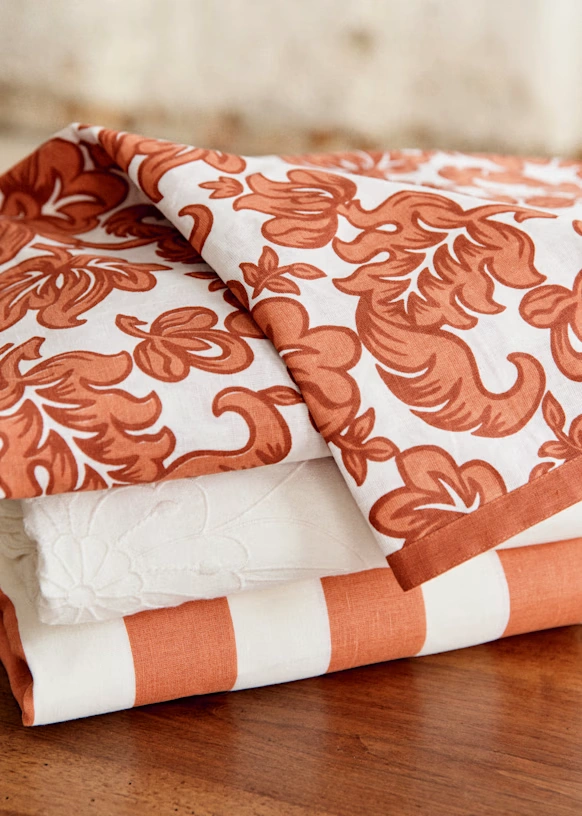 Printed Tablecloth - Blue Crosses