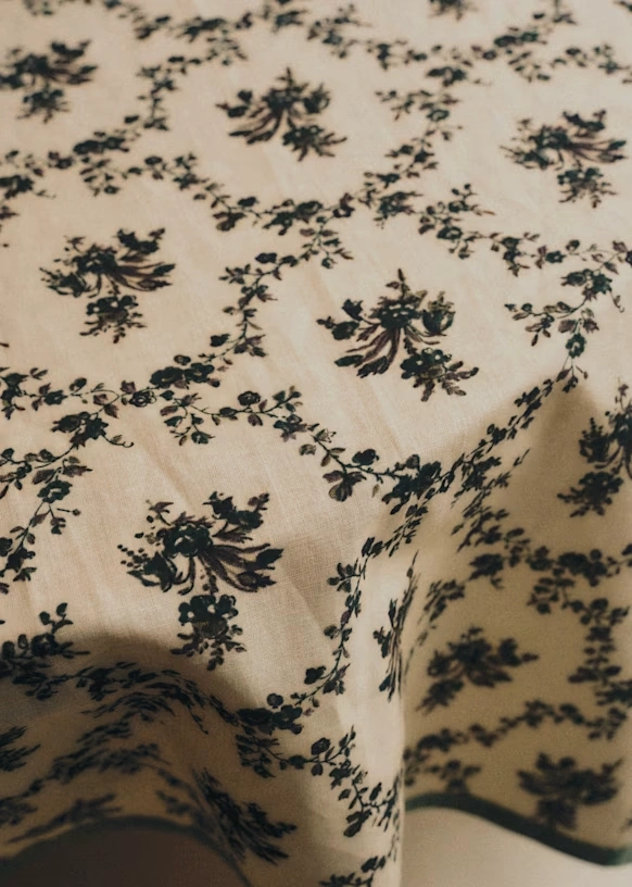 Printed Tablecloth - Blue Crosses