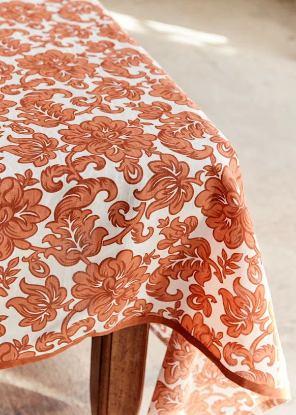Printed Tablecloth - Blue Crosses