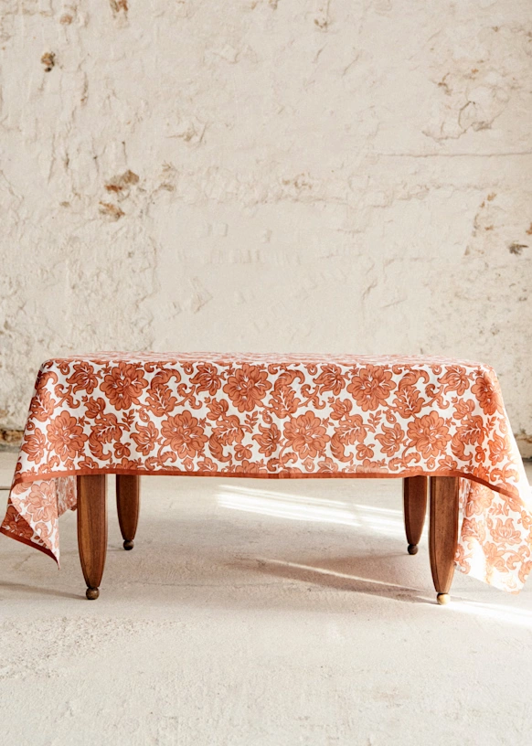 Printed Tablecloth - Blue Crosses