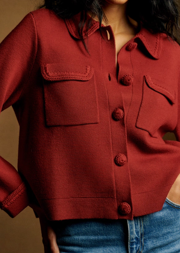 Betty Cardigan - Coral Red 9 Betty Cardigan - Coral Red