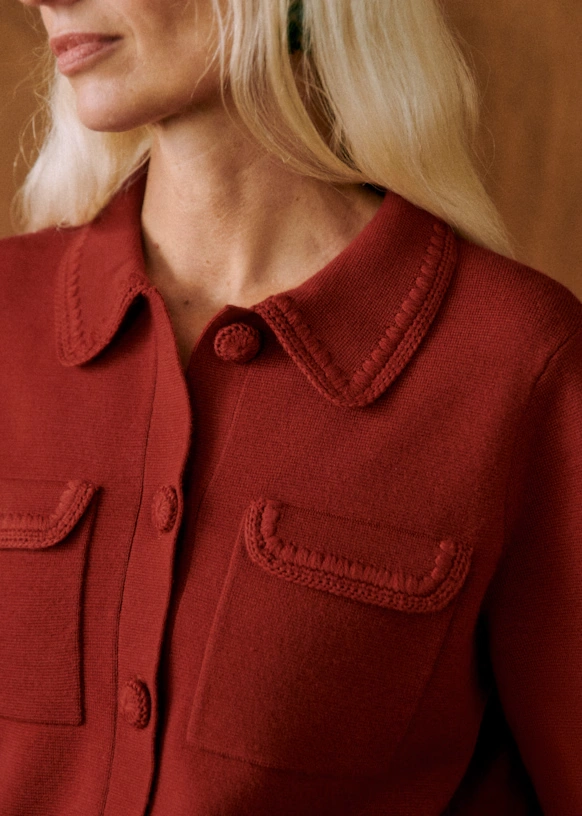 Betty Cardigan - Coral Red 10 Betty Cardigan - Coral Red